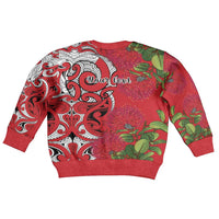 Personalised New Zealand Koru Pohutukawa Kid Ugly Christmas Sweater Meri Kirihimete Aroha for Christmas - Polynesian Pride