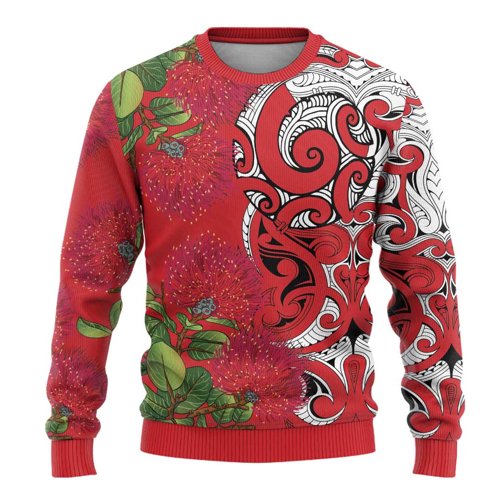 Personalised New Zealand Koru Pohutukawa Ugly Christmas Sweater Meri Kirihimete Aroha for Christmas - Polynesian Pride