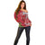 Personalised New Zealand Koru Pohutukawa Off Shoulder Sweater Meri Kirihimete Aroha for Christmas - Polynesian Pride