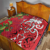 Personalised New Zealand Koru Pohutukawa Quilt Meri Kirihimete Aroha for Christmas - Polynesian Pride