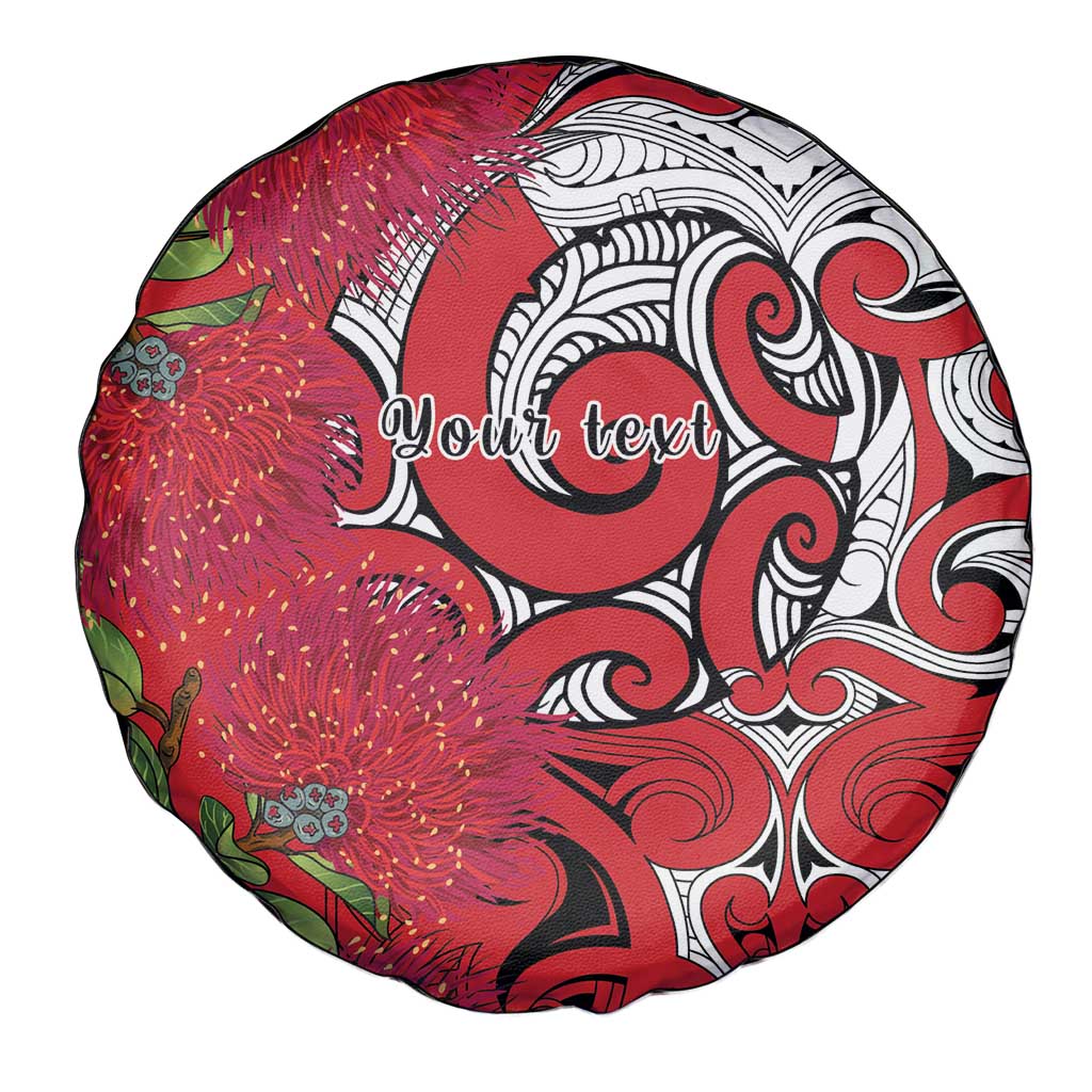 Personalised New Zealand Koru Pohutukawa Spare Tire Cover Meri Kirihimete Aroha for Christmas - Polynesian Pride