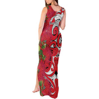 Personalised New Zealand Koru Pohutukawa Tank Maxi Dress Meri Kirihimete Aroha for Christmas - Polynesian Pride