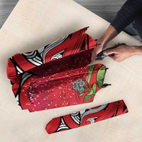 Personalised New Zealand Koru Pohutukawa Umbrella Meri Kirihimete Aroha for Christmas - Polynesian Pride