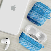Hawaiian Hibiscus Honu AirPods Case Blue Mele Kalikimaka Palaka Spirit - Polynesian Pride