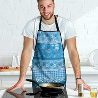 Hawaiian Hibiscus Honu Apron Blue Mele Kalikimaka Palaka Spirit - Polynesian Pride