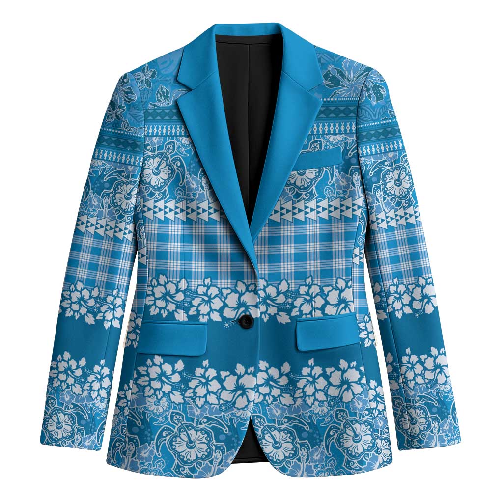 Hawaiian Hibiscus Honu Blazer Blue Mele Kalikimaka Palaka Spirit - Polynesian Pride