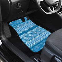 Hawaiian Hibiscus Honu Car Mats Blue Mele Kalikimaka Palaka Spirit - Polynesian Pride