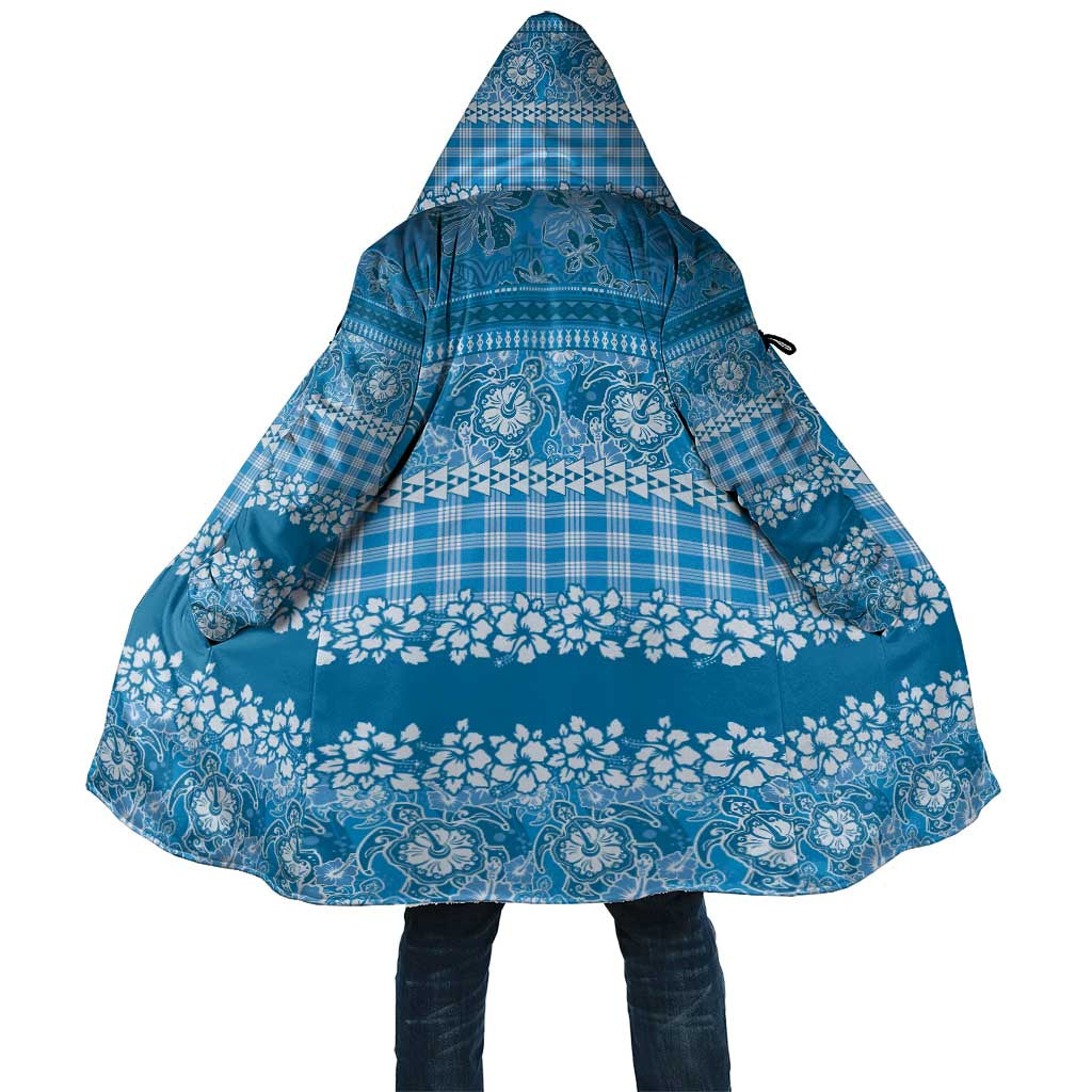 Hawaiian Hibiscus Honu Cloak Blue Mele Kalikimaka Palaka Spirit - Polynesian Pride