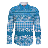 Hawaiian Hibiscus Honu Family Matching Puletasi and Hawaiian Shirt Blue Mele Kalikimaka Palaka Spirit - Polynesian Pride