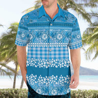 Hawaiian Hibiscus Honu Hawaiian Shirt Blue Mele Kalikimaka Palaka Spirit - Polynesian Pride