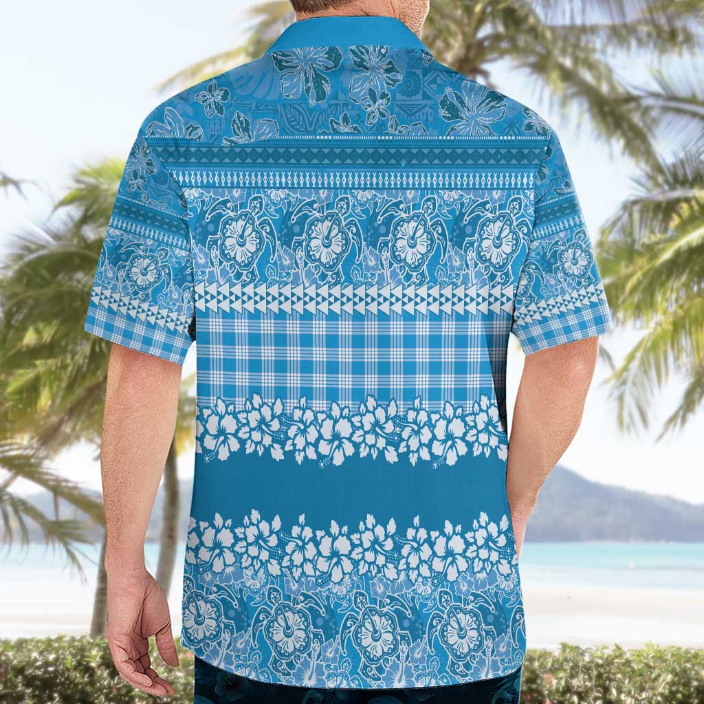 Hawaiian Hibiscus Honu Hawaiian Shirt Blue Mele Kalikimaka Palaka Spirit - Polynesian Pride