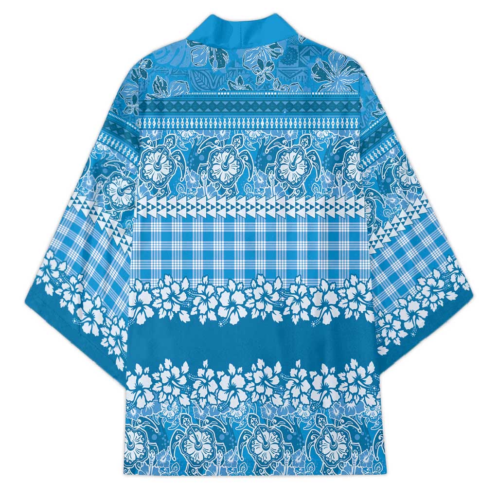 Hawaiian Hibiscus Honu Kimono Blue Mele Kalikimaka Palaka Spirit - Polynesian Pride