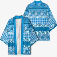 Hawaiian Hibiscus Honu Kimono Blue Mele Kalikimaka Palaka Spirit - Polynesian Pride