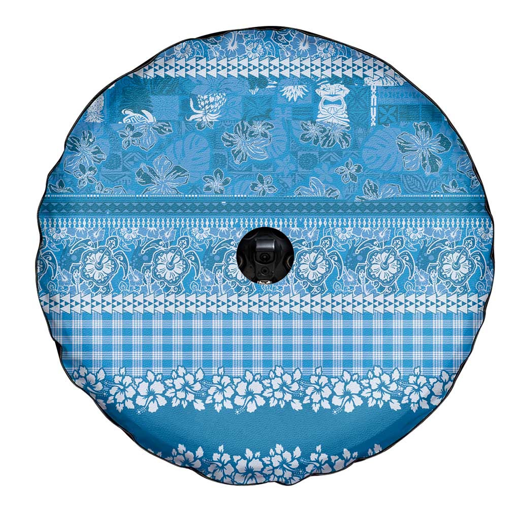 Hawaiian Hibiscus Honu Spare Tire Cover Blue Mele Kalikimaka Palaka Spirit - Polynesian Pride
