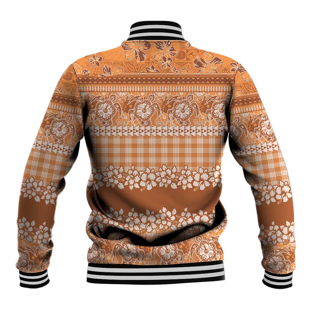 Hawaiian Hibiscus Honu Baseball Jacket Gold Mele Kalikimaka Palaka Spirit - Polynesian Pride