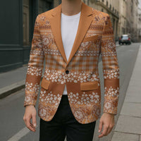 Hawaiian Hibiscus Honu Blazer Gold Mele Kalikimaka Palaka Spirit - Polynesian Pride