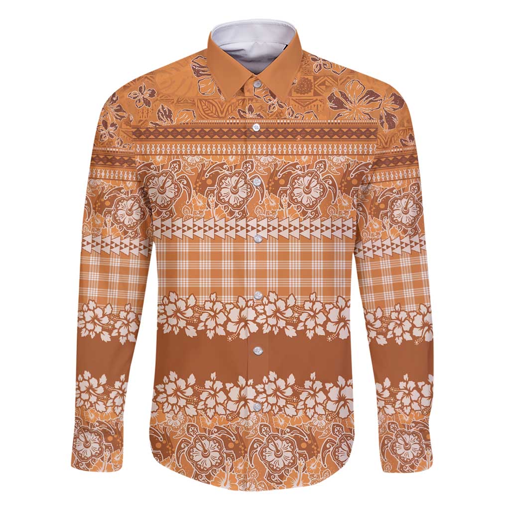 Hawaiian Hibiscus Honu Family Matching Off Shoulder Maxi Dress and Hawaiian Shirt Gold Mele Kalikimaka Palaka Spirit - Polynesian Pride