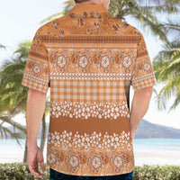 Hawaiian Hibiscus Honu Hawaiian Shirt Gold Mele Kalikimaka Palaka Spirit - Polynesian Pride