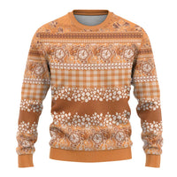 Hawaiian Hibiscus Honu Ugly Christmas Sweater Gold Mele Kalikimaka Palaka Spirit - Polynesian Pride