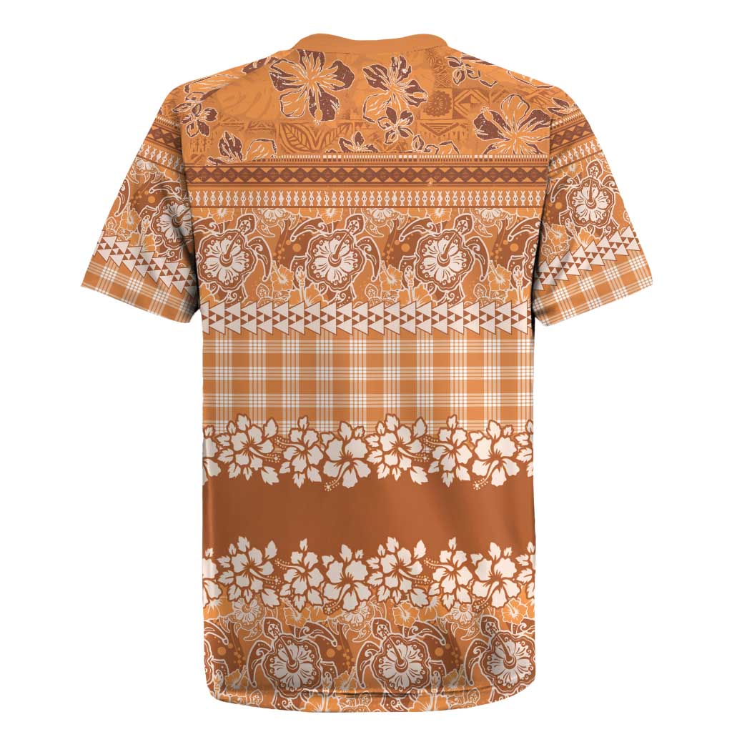 Hawaiian Hibiscus Honu Rugby Jersey Gold Mele Kalikimaka Palaka Spirit - Polynesian Pride