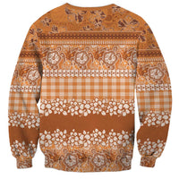 Hawaiian Hibiscus Honu Sweatshirt Gold Mele Kalikimaka Palaka Spirit - Polynesian Pride