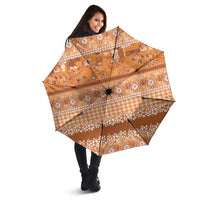 Hawaiian Hibiscus Honu Umbrella Gold Mele Kalikimaka Palaka Spirit - Polynesian Pride