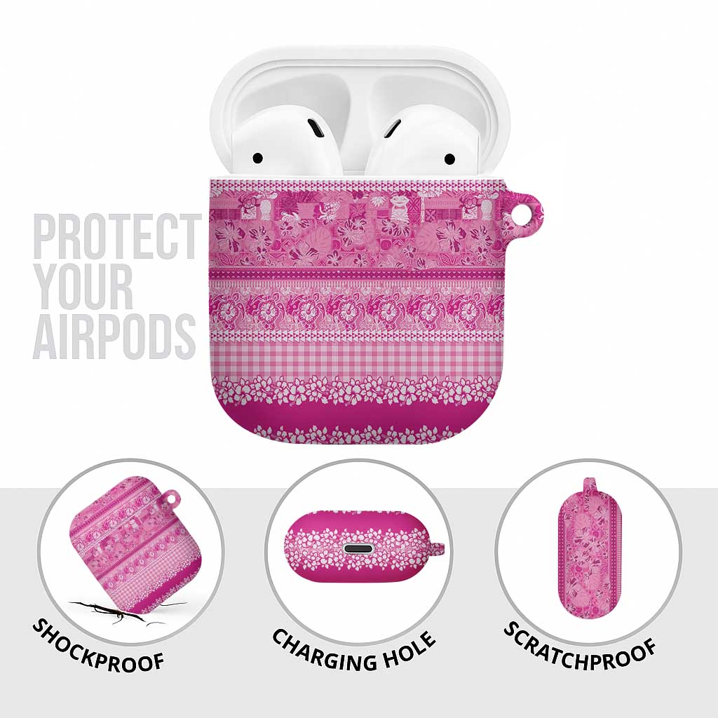 Hawaiian Hibiscus Honu AirPods Case Pink Mele Kalikimaka Palaka Spirit - Polynesian Pride