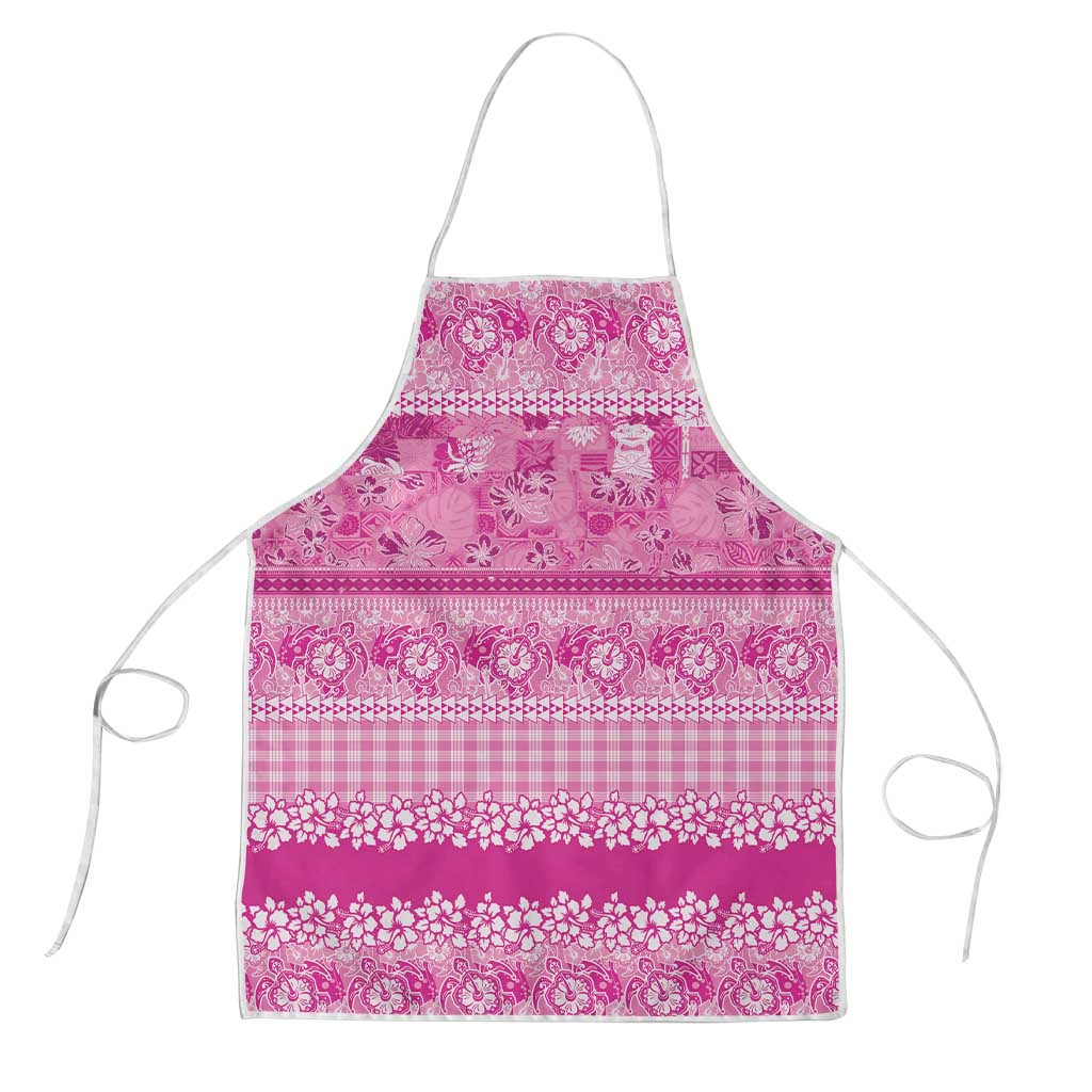 Hawaiian Hibiscus Honu Apron Pink Mele Kalikimaka Palaka Spirit - Polynesian Pride