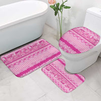 Hawaiian Hibiscus Honu Bathroom Set Pink Mele Kalikimaka Palaka Spirit - Polynesian Pride