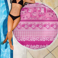 Hawaiian Hibiscus Honu Beach Blanket Pink Mele Kalikimaka Palaka Spirit - Polynesian Pride