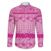 Hawaiian Hibiscus Honu Family Matching Tank Maxi Dress and Hawaiian Shirt Pink Mele Kalikimaka Palaka Spirit - Polynesian Pride