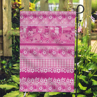Hawaiian Hibiscus Honu Garden Flag Pink Mele Kalikimaka Palaka Spirit - Polynesian Pride
