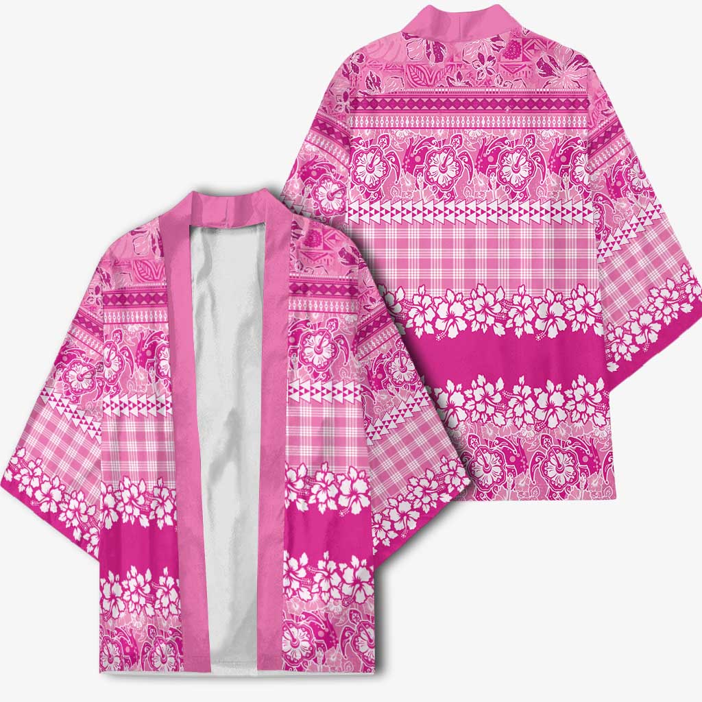 Hawaiian Hibiscus Honu Kimono Pink Mele Kalikimaka Palaka Spirit - Polynesian Pride