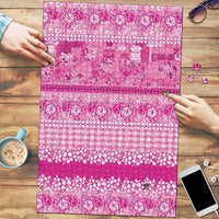 Hawaiian Hibiscus Honu Puzzle Pink Mele Kalikimaka Palaka Spirit - Polynesian Pride