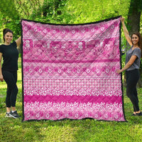 Hawaiian Hibiscus Honu Quilt Pink Mele Kalikimaka Palaka Spirit - Polynesian Pride