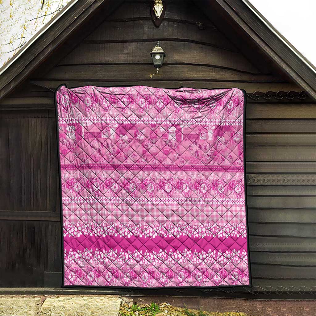 Hawaiian Hibiscus Honu Quilt Pink Mele Kalikimaka Palaka Spirit - Polynesian Pride