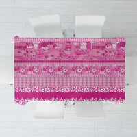 Hawaiian Hibiscus Honu Tablecloth Pink Mele Kalikimaka Palaka Spirit - Polynesian Pride
