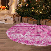 Hawaiian Hibiscus Honu Tree Skirt Pink Mele Kalikimaka Palaka Spirit - Polynesian Pride