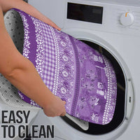 Hawaiian Hibiscus Honu Bathroom Set Purple Mele Kalikimaka Palaka Spirit - Polynesian Pride