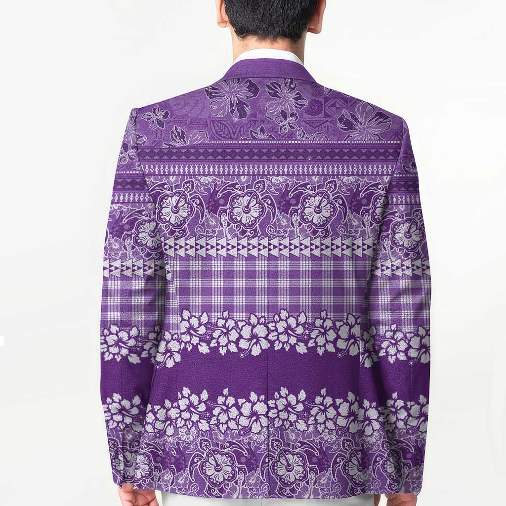 Hawaiian Hibiscus Honu Blazer Purple Mele Kalikimaka Palaka Spirit - Polynesian Pride