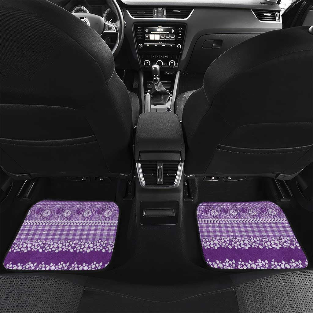 Hawaiian Hibiscus Honu Car Mats Purple Mele Kalikimaka Palaka Spirit - Polynesian Pride