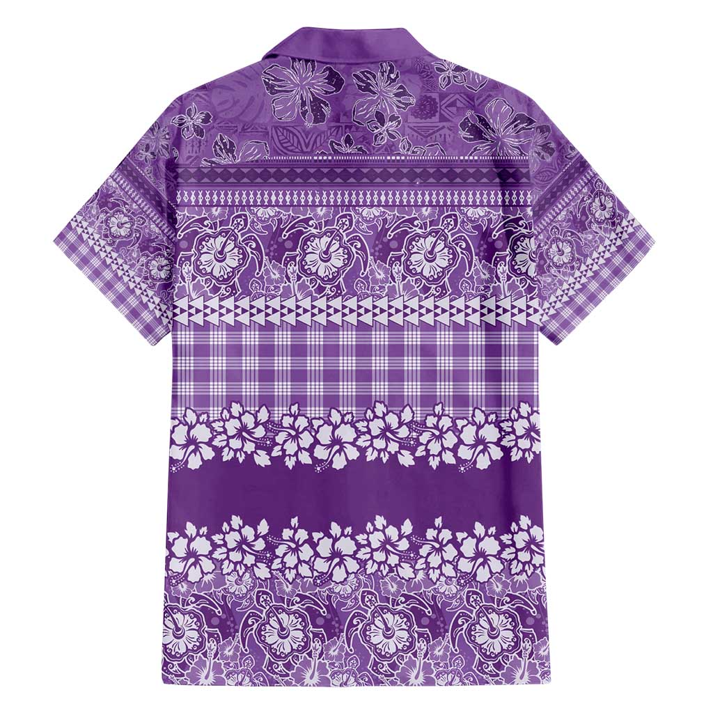 Hawaiian Hibiscus Honu Family Matching Summer Maxi Dress and Hawaiian Shirt Purple Mele Kalikimaka Palaka Spirit - Polynesian Pride