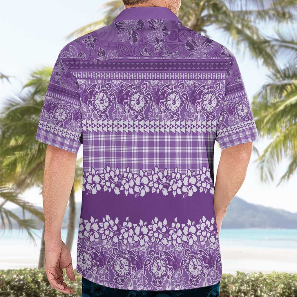 Hawaiian Hibiscus Honu Hawaiian Shirt Purple Mele Kalikimaka Palaka Spirit - Polynesian Pride