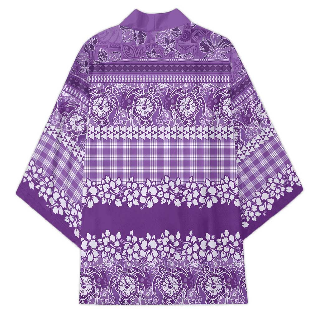 Hawaiian Hibiscus Honu Kimono Purple Mele Kalikimaka Palaka Spirit - Polynesian Pride