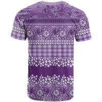 Hawaiian Hibiscus Honu T Shirt Purple Mele Kalikimaka Palaka Spirit - Polynesian Pride