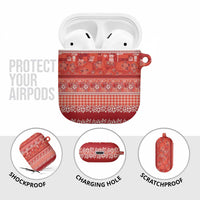 Hawaiian Hibiscus Honu AirPods Case Red Mele Kalikimaka Palaka Spirit - Polynesian Pride