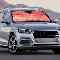 Hawaiian Hibiscus Honu Auto Sun Shade Red Mele Kalikimaka Palaka Spirit - Polynesian Pride