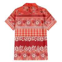 Hawaiian Hibiscus Honu Family Matching Mermaid Dress and Hawaiian Shirt Red Mele Kalikimaka Palaka Spirit - Polynesian Pride