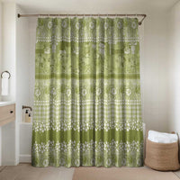 Hawaiian Hibiscus Honu Bathroom Set Sage Green Mele Kalikimaka Palaka Spirit - Polynesian Pride