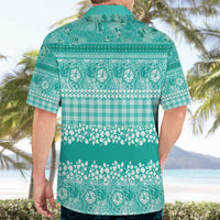 Hawaiian Hibiscus Honu Hawaiian Shirt Turquoise Mele Kalikimaka Palaka Spirit - Polynesian Pride